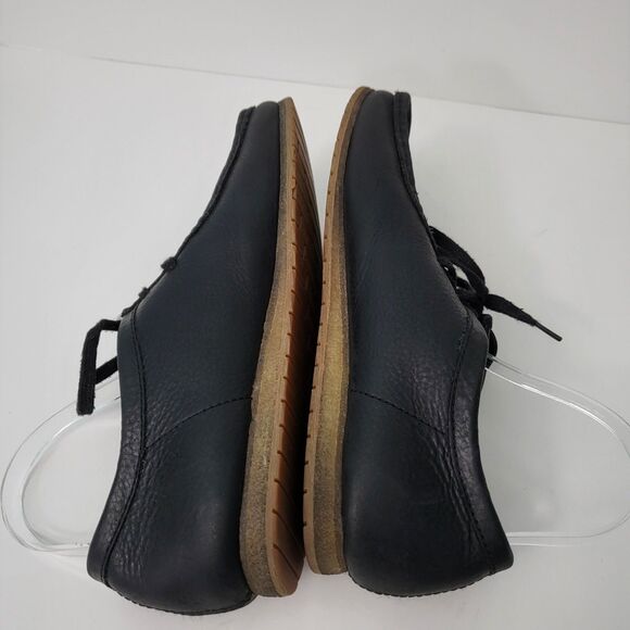 CLARKS Wallabee Shoes Mens 10 Black Leather Lace Up Moccasin Comfort Casual - Picture 6 of 9